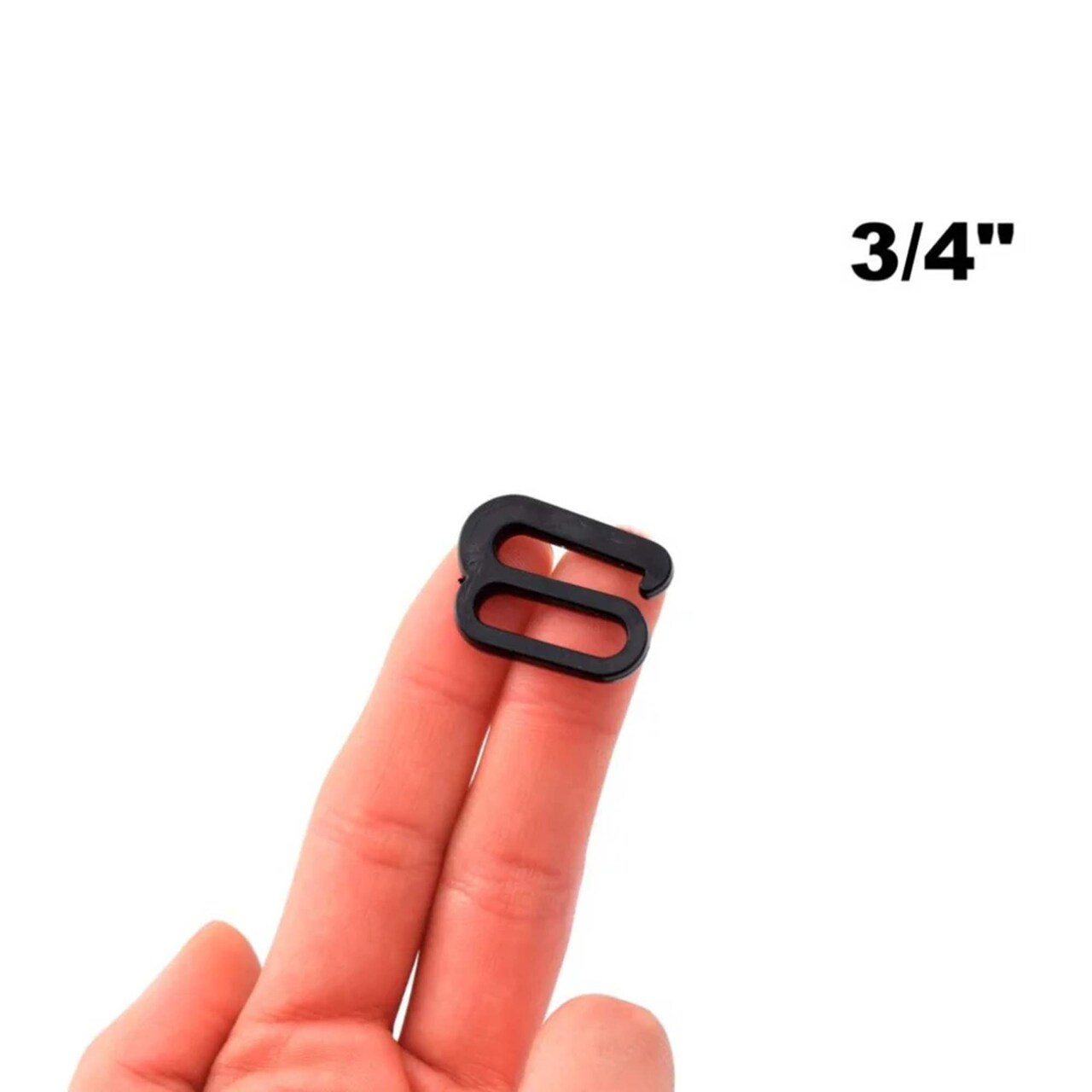 12 Black Plastic Bra Strap Hooks for Swimwear Lingerie DIY Craft Projects 3/4 Inch